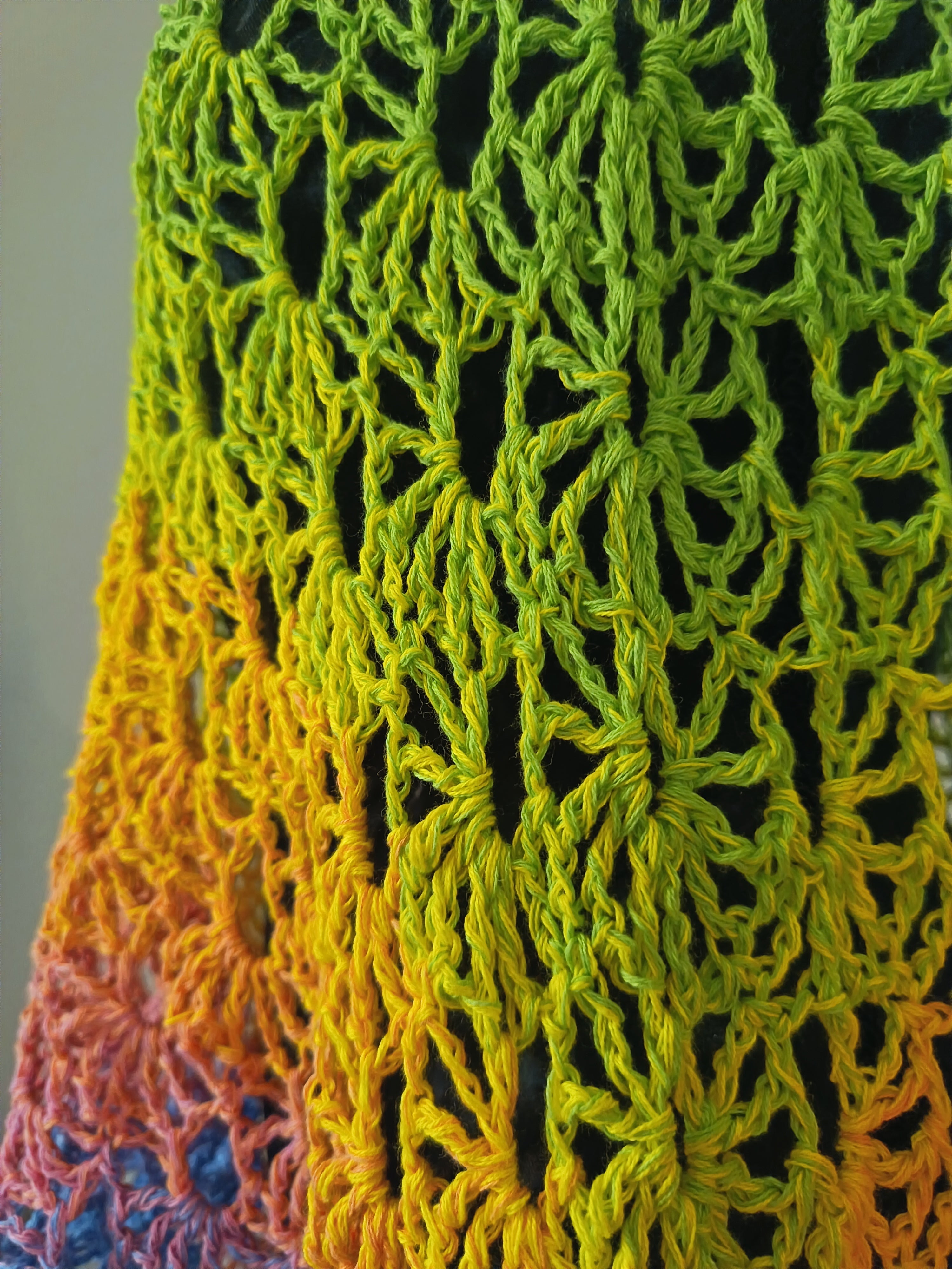 Poncho "Iris" long - Multicolore - 100% Coton - TU