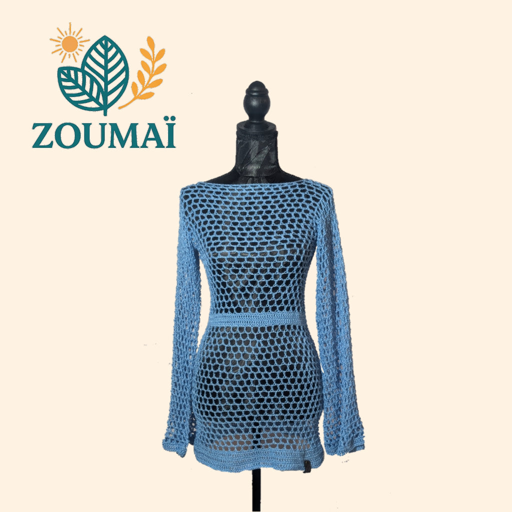 Tunique "Mesh" bleu Aqua - Taille S (79€)