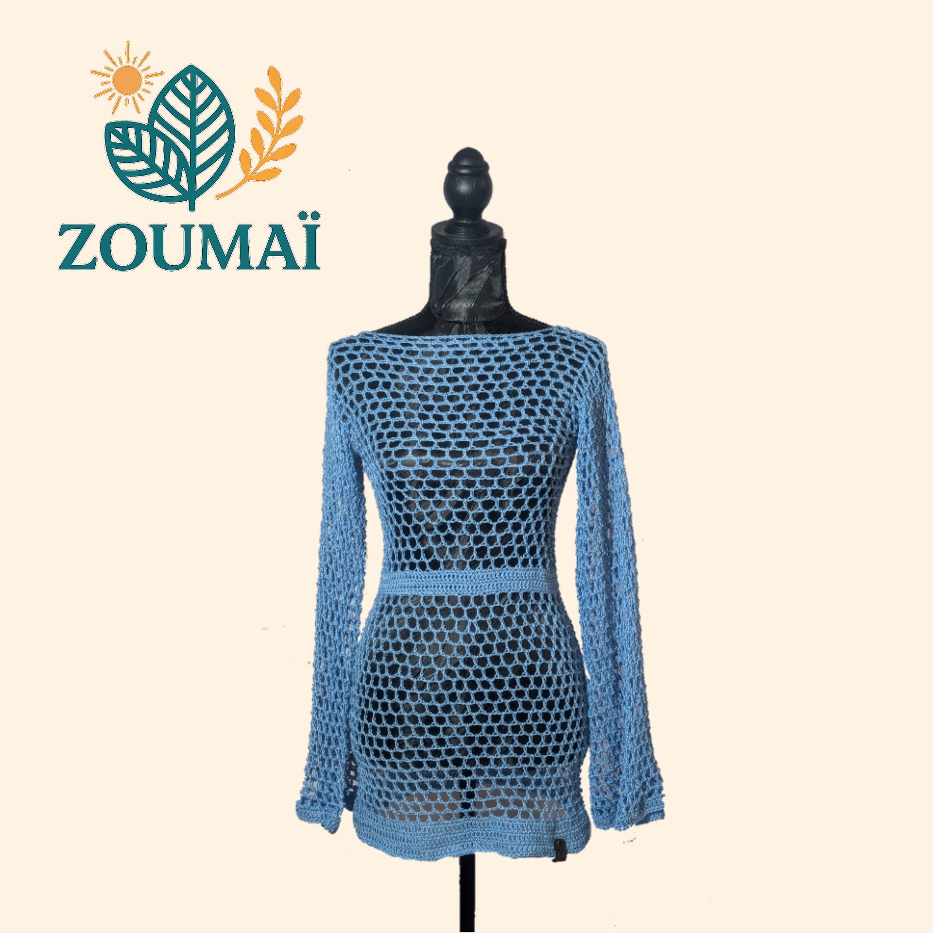Tunique "Mesh" bleu Aqua - Taille S (79€)