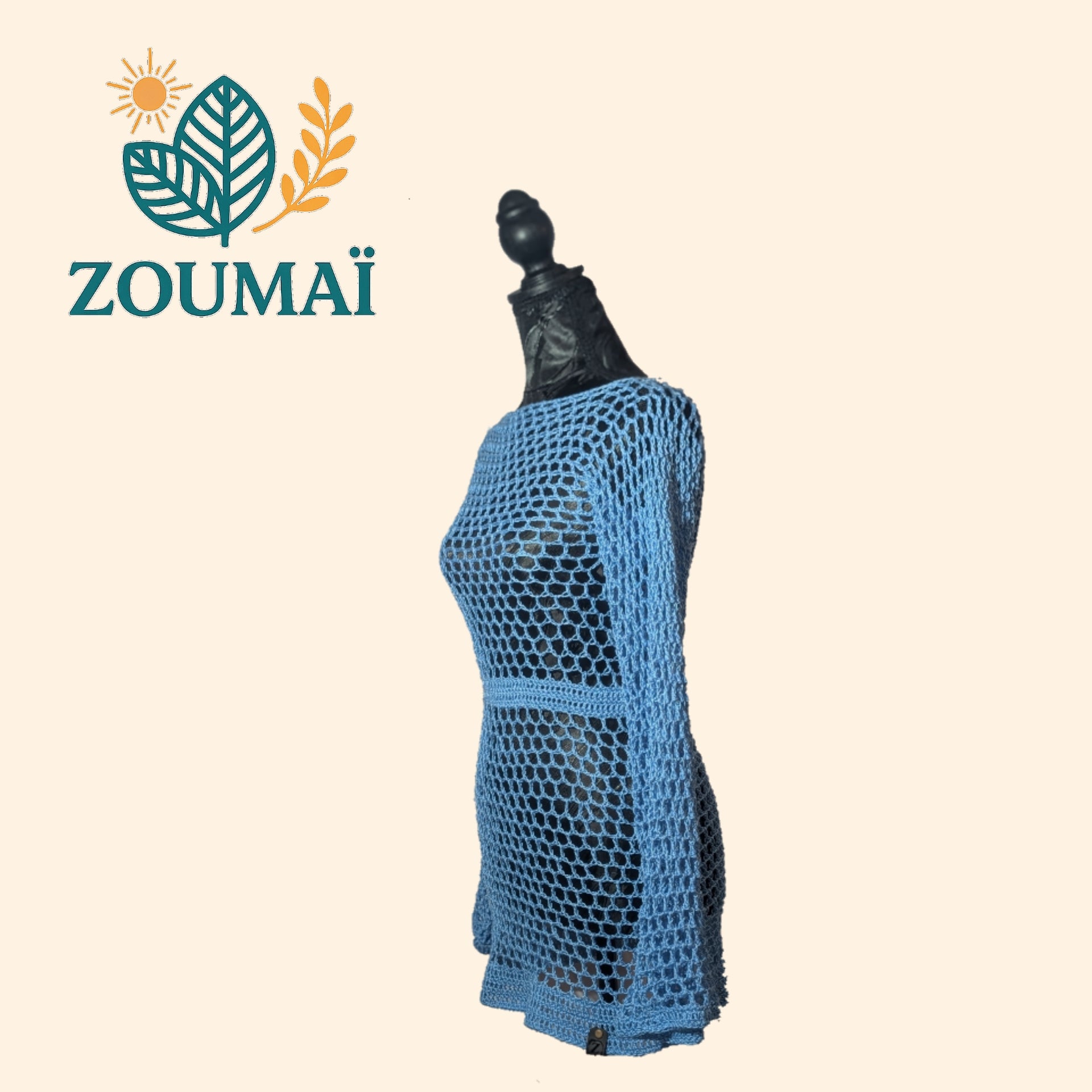Tunique "Mesh" bleu Aqua - Taille S (79€)