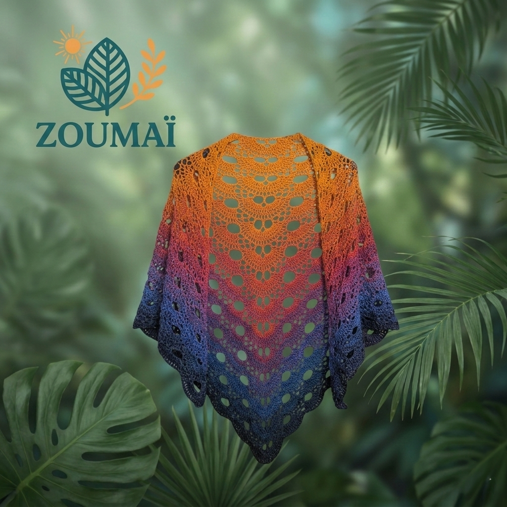 Châle "California Sunset" - Dégradé Sunset - Coton - TU