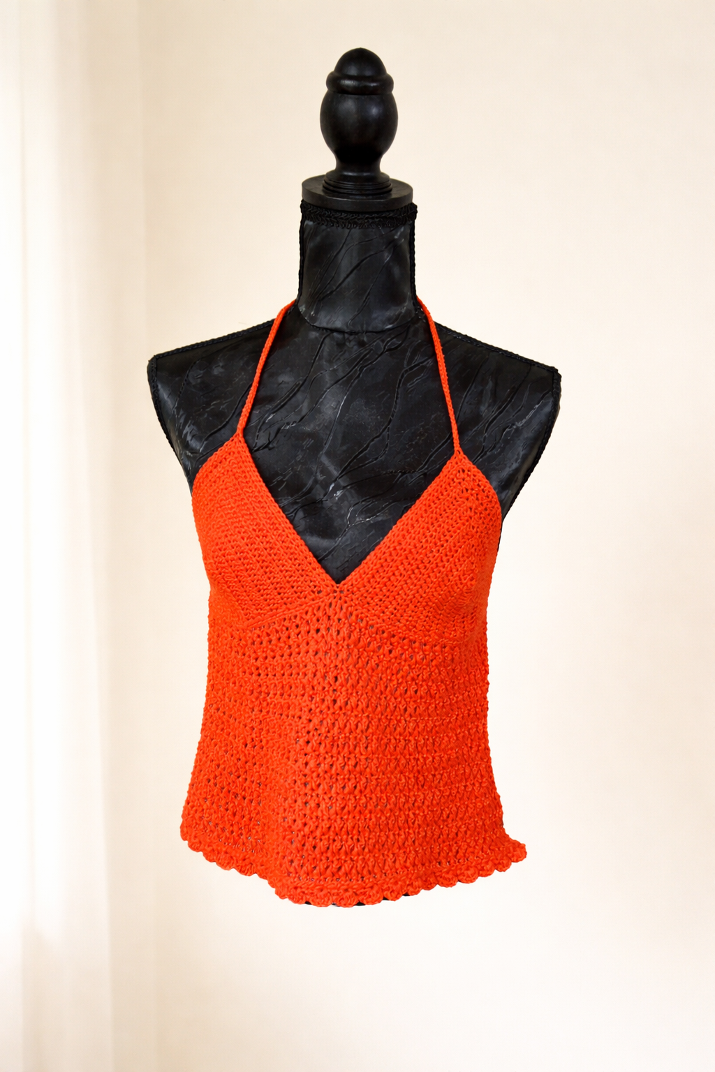 Top Dos nu "Carmen" - Rouge Vibrant - 100% coton mercerisé - Taille S