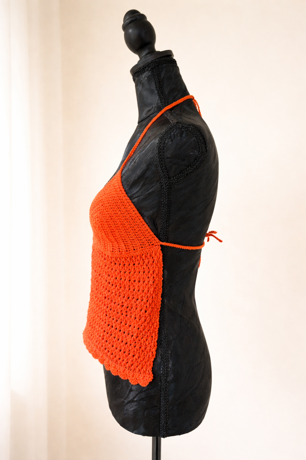 Top Dos nu "Carmen" - Rouge Vibrant - 100% coton mercerisé - Taille S