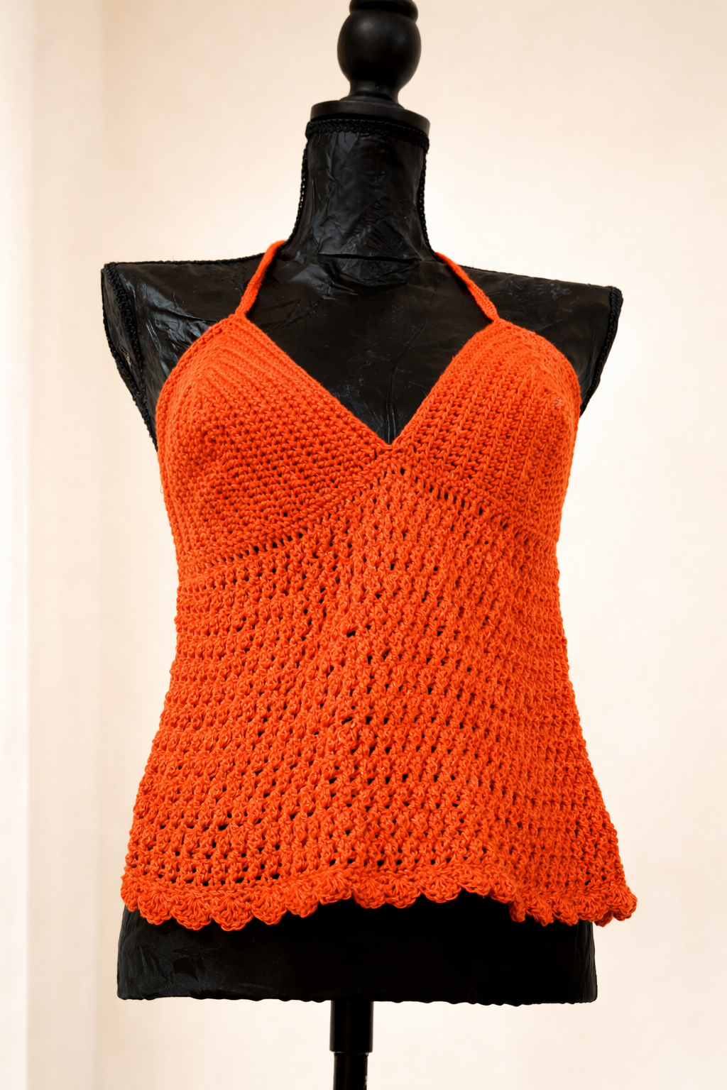 Top Dos nu "Carmen" - Rouge Vibrant - 100% coton mercerisé - Taille S