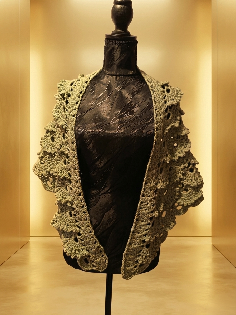 Châle "Émeraude" - Vert Forêt - 100% Acrylique - TU