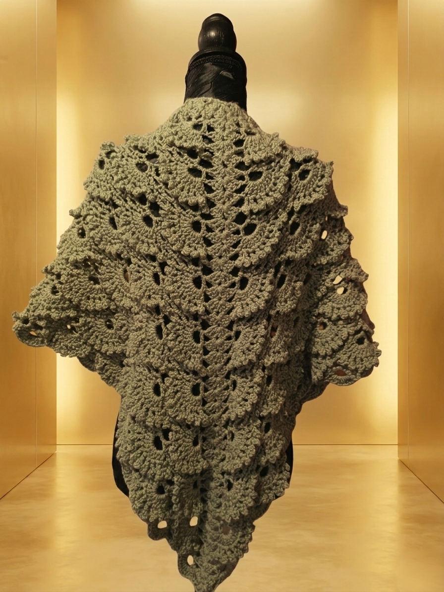 Châle "Émeraude" - Vert Forêt - 100% Acrylique - TU