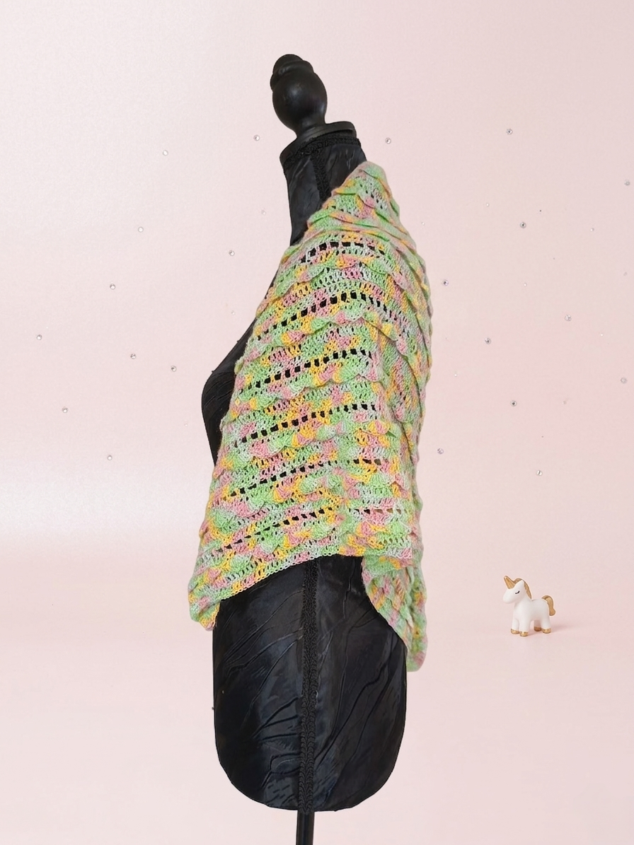 Châle "Licorne" - Multicolore Dégradé - 100% Coton - 70X120 cm