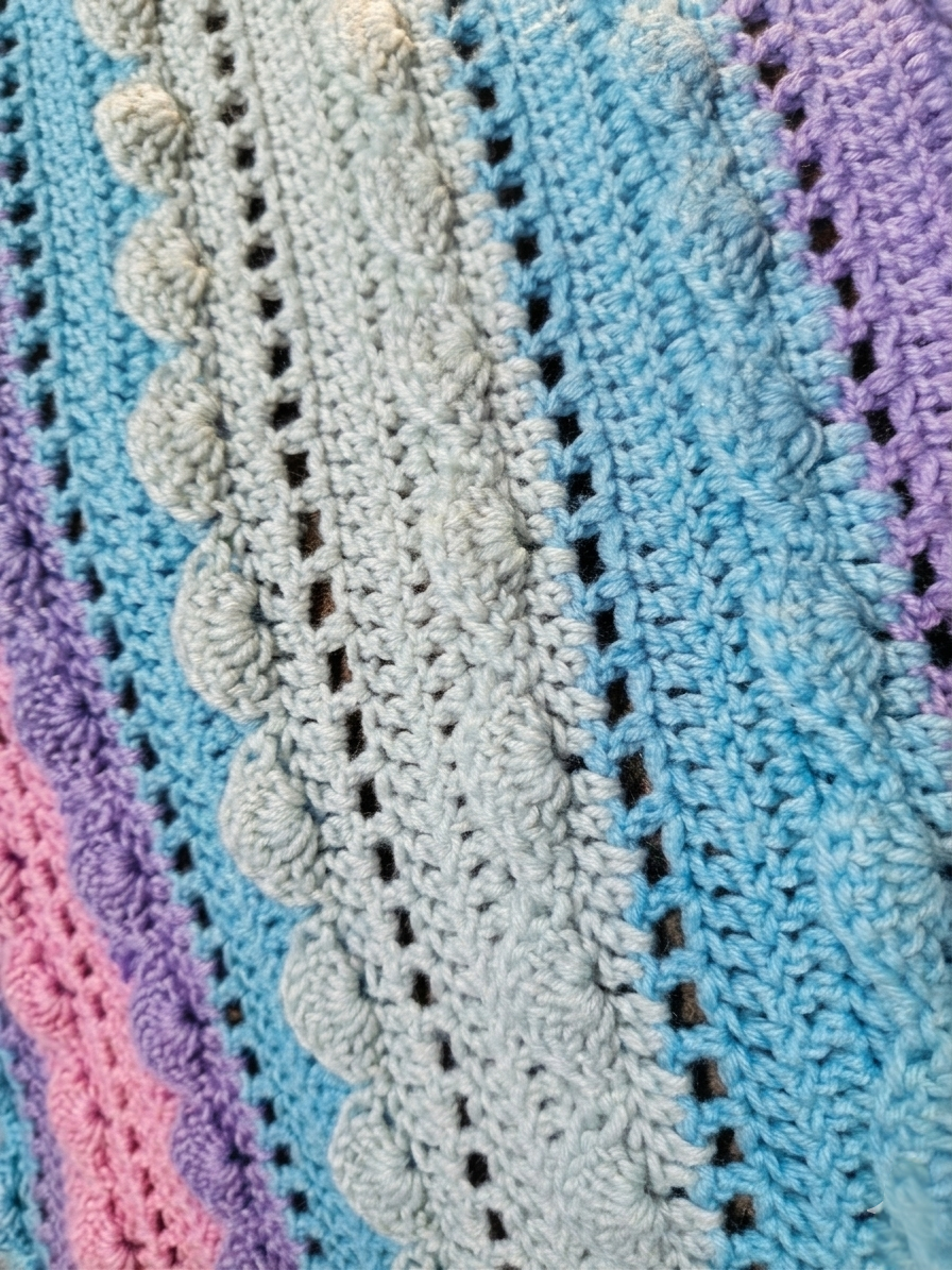 Châle "Light" - Bleu Rose Violet - 100% Acrylique - TU