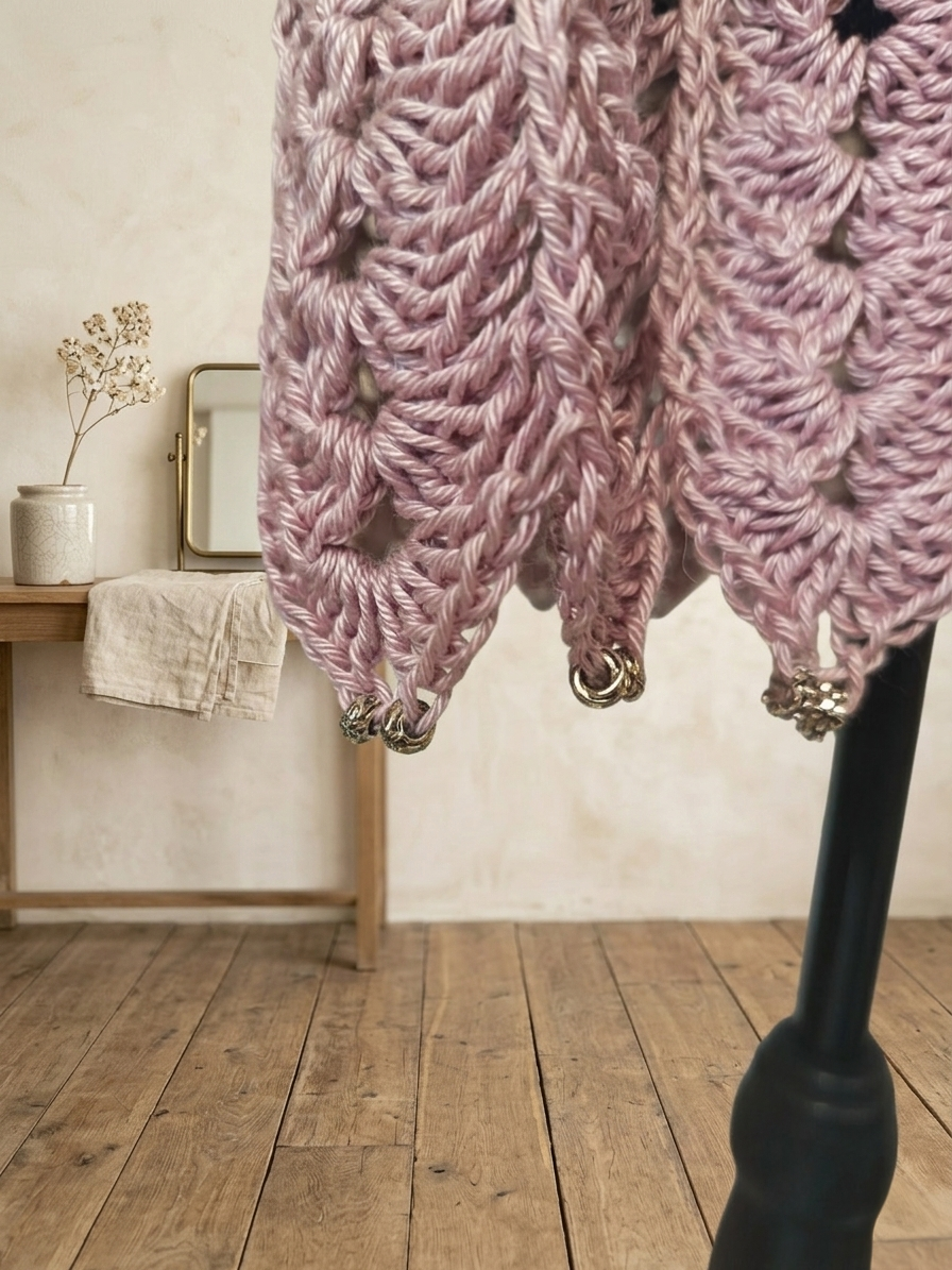 Robe "Fresh Lilas" Perles d'acier - Rose Lilas - 100% Coton mercerisé - Taille S/M