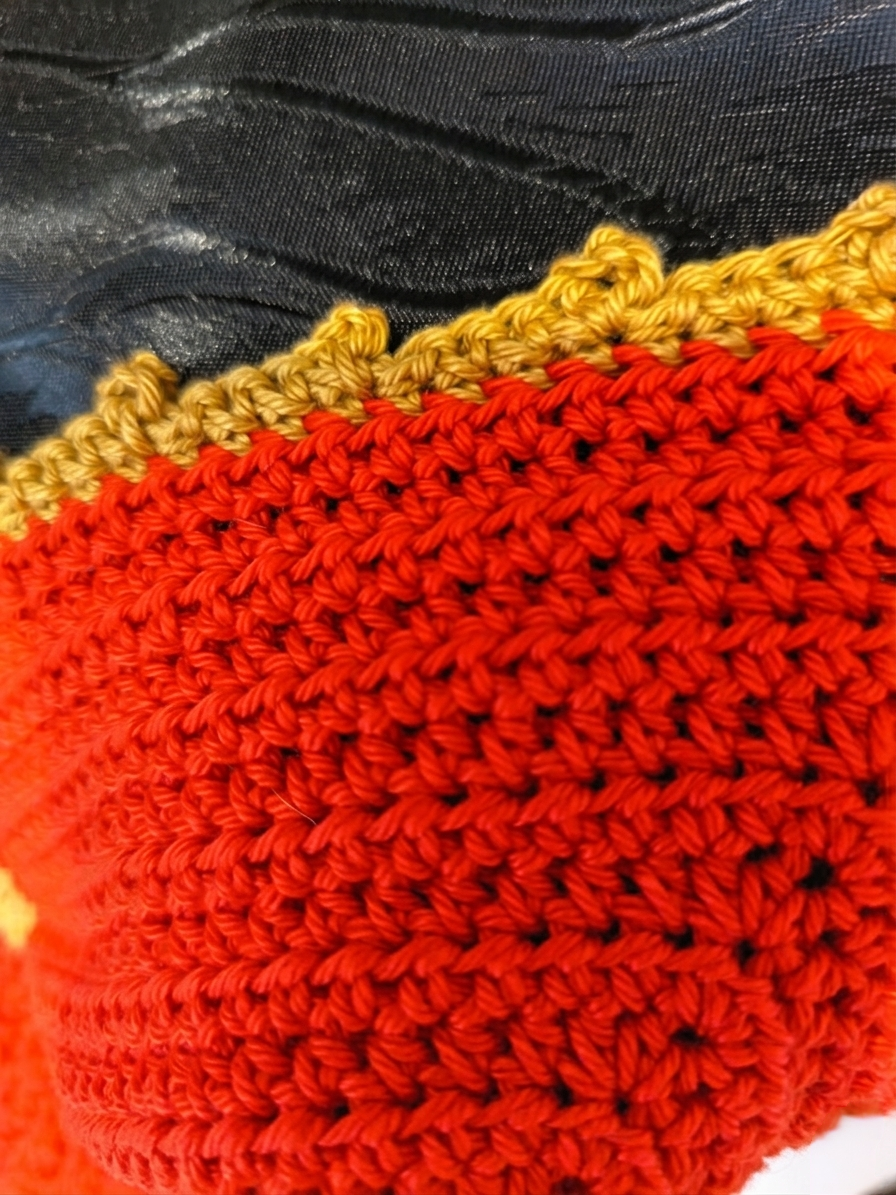 Top Dos Nu "Llama" - Rouge Vibrant, Doré - 100% coton mercerisé - Taille S/M