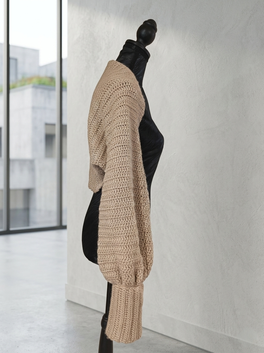 Gilet "Manga" - Beige - 20% laine 80% acrylique -Taille M