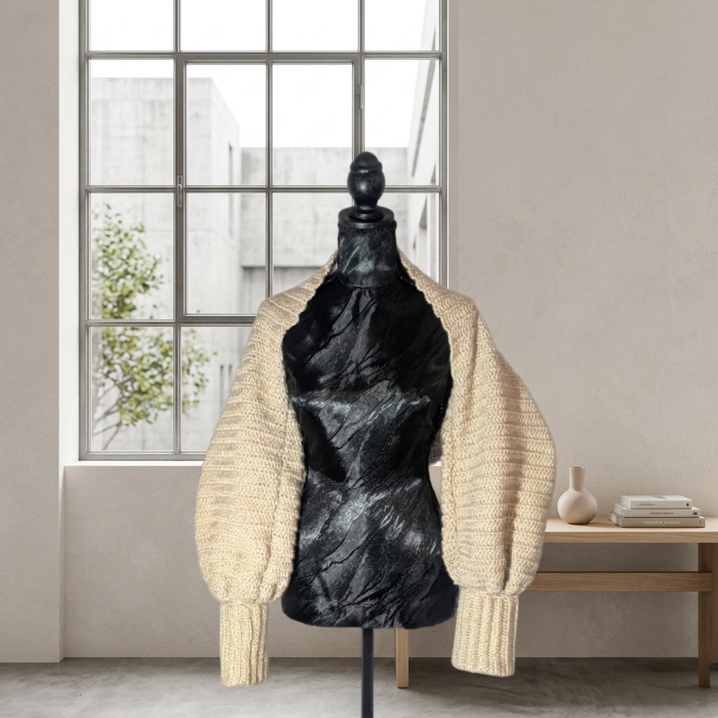 Gilet "Manga" - Beige - 20% laine 80% acrylique -Taille M