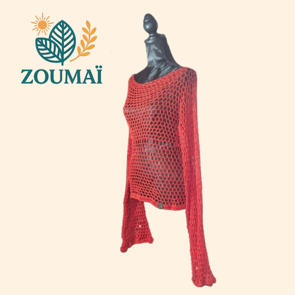 Top Court "Zéphyr Red " Taille L (59€)